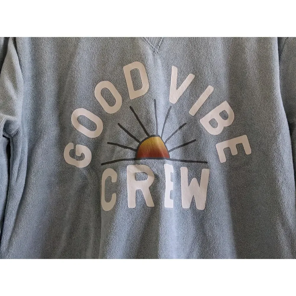 Little Co. Terry Cloth Sweatshirt Size 5 Blue Good Vibe Crew Sun Lauren Conrad
